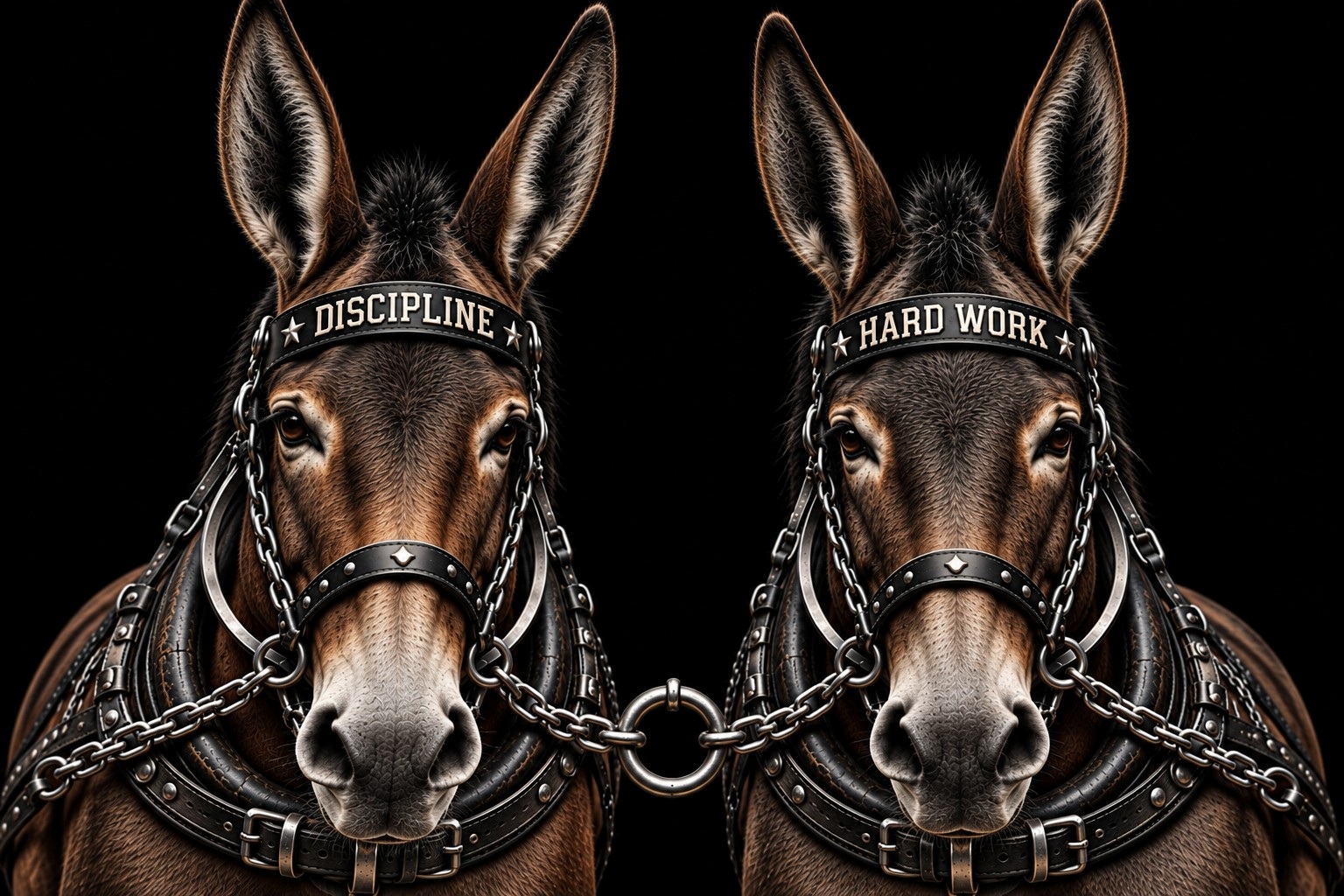 Muleskinner Labs Discipline and Hard Work paired mule logo